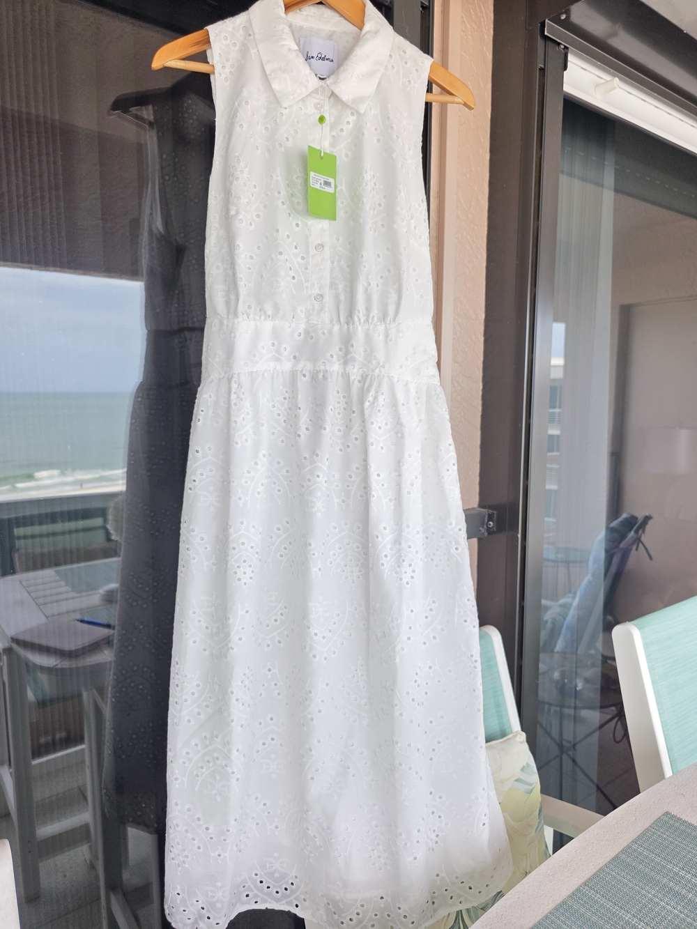 Beautiful Sam Edelman White Drop Waist Eyelet Dress
